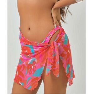 Blackbough Swim Bikinis Lou Sarong Beach Swim Bikini Coverup Tropical Tango NWT